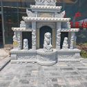 内蒙古芝麻白中国黑石材套墓 花岗岩墓碑