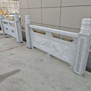 内蒙古芝麻白河道栏杆 石材栏杆