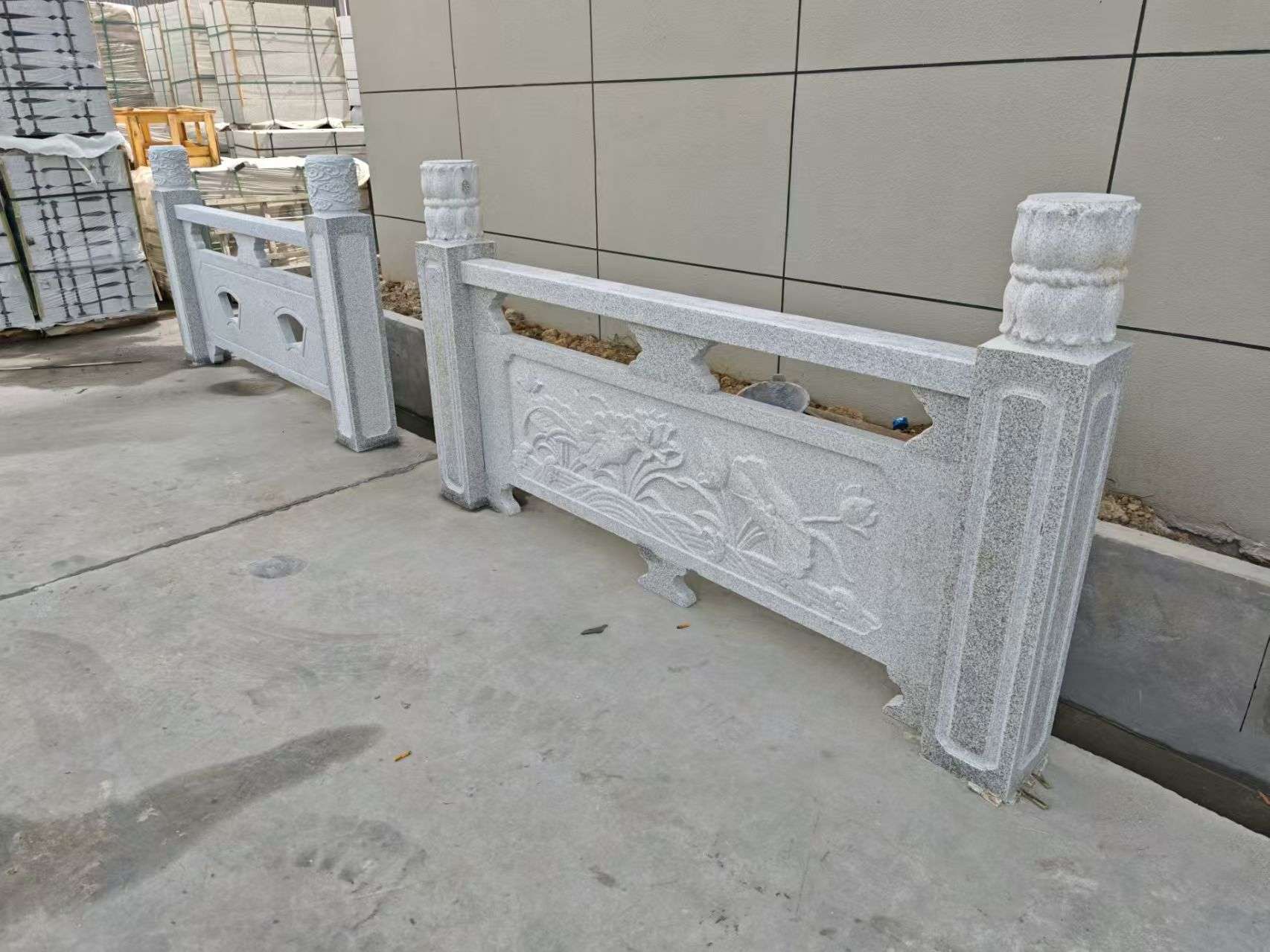 内蒙古芝麻白河道栏杆 石材栏杆